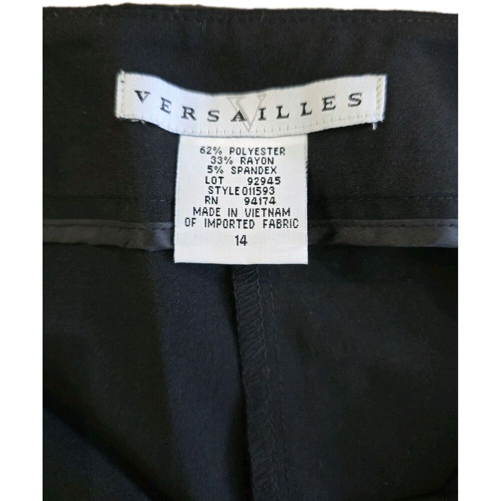 Versailles Wide Leg Dress Pants Womens Size 14 Black Side Slit - Picture 9 of 9